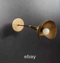 Italian raw brass stilnovo style wall lamp Mid century light wall sconce