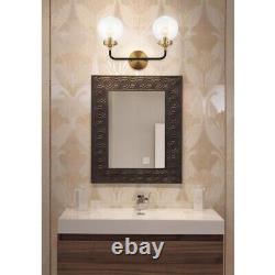 JONATHAN Y Caleb 2-Light 18 in. Brass/Black Wall Sconce