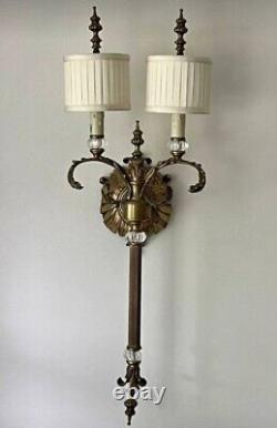 John Richard Collection Hollywood Regency Brass 2 Light Wall sconce