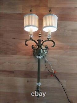 John Richard Collection Hollywood Regency Brass 2 Light Wall sconce