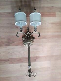 John Richard Collection Hollywood Regency Brass 2 Light Wall sconce