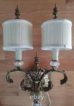 John Richard Collection Hollywood Regency Brass 2 Light Wall sconce