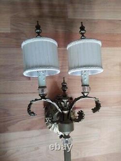 John Richard Collection Hollywood Regency Brass 2 Light Wall sconce