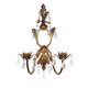 Jubilee Two Arm French Candle Crystal Antique Gold Wall Sconce NEW