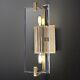 K9 Clear Crystal Wall Sconces, Doubles-Light Brass Modern Wall Light fixtures Sc