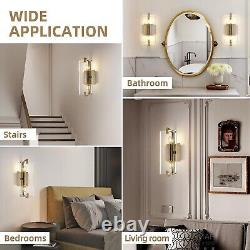 K9 Clear Crystal Wall Sconces, Doubles-Light Brass Modern Wall Light fixtures Sc