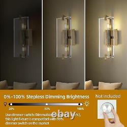 K9 Clear Crystal Wall Sconces, Doubles-Light Brass Modern Wall Light fixtures Sc