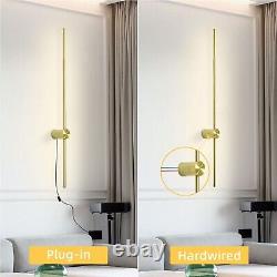 KELUOLY Dimmable Modern Plug in Wall Sconces Set of 2, Gold Wall Light 39 LE