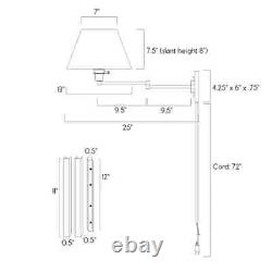 Kira Home Cambridge 13 Swing Arm Wall Lamp Plug In/Wall Mount Multi-color opt