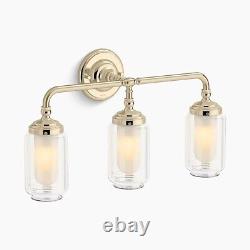 Kohler Lighting 32806-SC03 Artifacts 3 Light 23 W Sconce Bathroom Vanity Gold