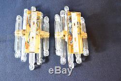 Kolarz leuchten wall sconce crystal rods modern gold tone pair Elegant Buy Now