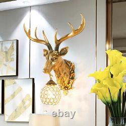 LED Wall Sconce Mounted Lamp Fixture Light Backlight Antlers Deer Art Decor Lamp
