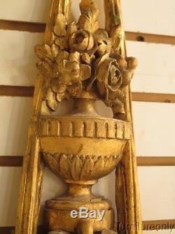 LF40593 Carved Wood Gold Gilt Urn Form Wall Sconces