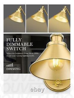 LIROUVET Gold Wall Sconces Set of Two, Adjustable Wall Lamp, Vintage Swing Ar