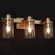 LNC 3-Light Modern Gold Wall Sconce Bathroom Vanity Light with Seeded Glass Shades