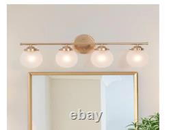 LNC 4-Light with Pearly Radiance Brass Gold Bath Vanity Light Linear Wall Sconce