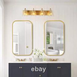 LNC Gold Vanity Light 4-Light Modern Gold Wall Light Linear Mirror Wall Sconce