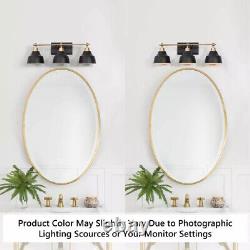 LNC Modern Black Bathroom Vanity Light with24.5 in. 3-Light Metel Bath Wall Sconce
