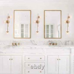 LNC Modern Gold Bathroom Vanity Light, 3-Light Wall Sconce with Clear Glass Globes