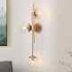LNC Modern Gold Wall Sconce 3-Light Glass Shade Vanity Brass Light Bar Wall Lamp