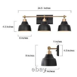 LNC Modern Matte Black Bell Bath Vanity Light Classic 3-Light Cone Wall Sconce