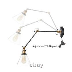 LNC Plug-in Wall Lamp Adjustable Wall Sconces Clear Glass Sconces Wall Lighting