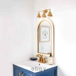 LNC Vintage Gold Bathroom Vanity Light, Mid-Century 3-Light Bell Wall Sconce