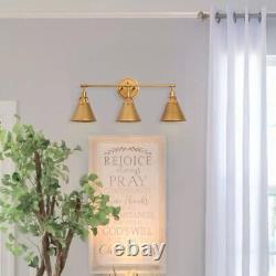 LNC Vintage Gold Bathroom Wall Light Sconces 3-Light Antique Vanity Light