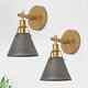 LNC Vintage Gray Mid-Century Bell Wall Sconce with Metal Shade(2-Pack)