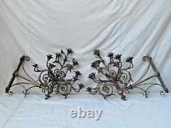 Large Antique 10 Arm Bronze Wall Candle Sconces French Fine Quality