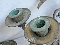 Large Antique 10 Arm Bronze Wall Candle Sconces French Fine Quality