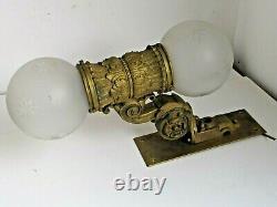 Large Antique Dore Bronze Wall Sconces with 2 Globes each Finest Quality