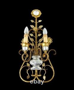 Large Hollywood Regency Flower Sconce Wall Light From Maison Bagues 1960s/70s