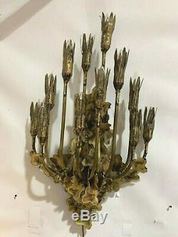 Large MID Century Modern Brutalist 12 Light Wall Sconce Attrib. To Jere