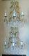 Large Matched Vintage Pair Italian Beaded Crystal Wall Sconces circa 1960s
