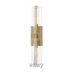 Latitude 4.5 in. 2-Light Brushed Gold Modern Wall Sconce