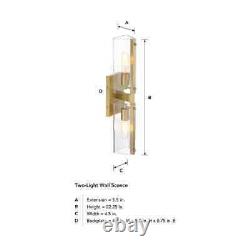 Latitude 4.5 in. 2-Light Brushed Gold Modern Wall Sconce