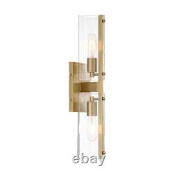 Latitude 4.5 in. 2-Light Brushed Gold Modern Wall Sconce