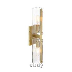 Latitude 4.5 in. 2-Light Brushed Gold Modern Wall Sconce