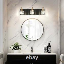 Led Vanity Wall Lights Fixture Sconce Modern Bathroom Crystal Black Gold Glass