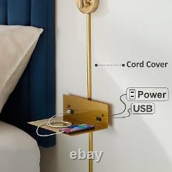 Legend Cord Cover Wall Shelf with Dual USB Ports and Power Outlet