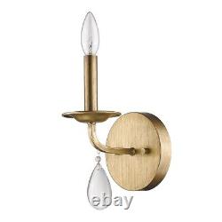 Light Gold Wall Sconce with Crystal Accent