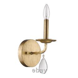 Light Gold Wall Sconce with Crystal Accent