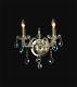 Lighting fixture 2 Lights Crystal Wall Sconce Gold