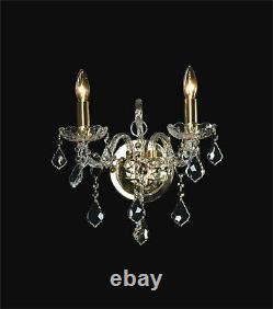 Lighting fixture 2 Lights Crystal Wall Sconce Gold