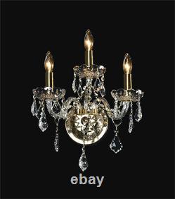 Lighting fixture 3 Lights Crystal Wall Sconce Gold