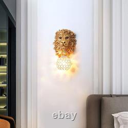 Lion Head Wall Sconce Gold Modern Crystal Wall Sconce Lion Head Wall Light Luxur