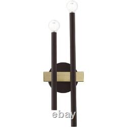 Livex Lighting 15582-07 Denmark Wall Sconce Bronze with Antique Brass Accents