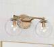 Lot of 2 Uolfin ModernVanity Light 2-Light Gold with Clear Glass Shades You get 2