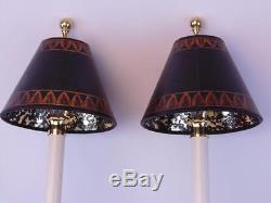 MAITLAND SMITH Art Deco Style Wall Sconces Black and Gold